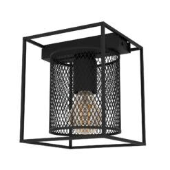 EGLO Catterick Ceiling Light, Black, Cage Lampshade 8 EGLO Catterick Ceiling Light, Black, Cage Lampshade -EGLO Store 10001763 2