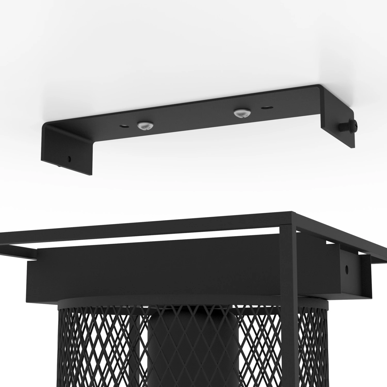 EGLO Catterick Ceiling Light, Black, Cage Lampshade 4 EGLO Catterick Ceiling Light, Black, Cage Lampshade - Image 4