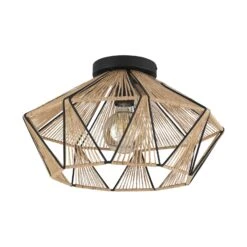 EGLO Adwickle Ceiling Light, Natural Yarn Lampshade