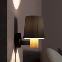 EGLO Edale Wall Lamp Fabric Lampshade Cappuccino