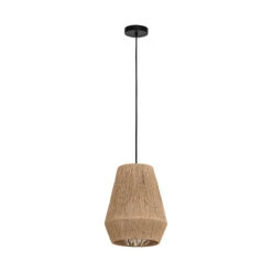 EGLO Alderney Pendant Light, Natural Yarn Lampshade