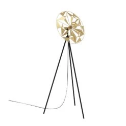 EGLO Castanuelo Floor Lamp, Black/gold