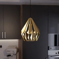 EGLO Carlton Pendant Light, One-bulb, Gold, Ø 31 Cm