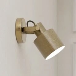 EGLO Southery Wall Spotlight, 1-bulb Brushed Cream Gold