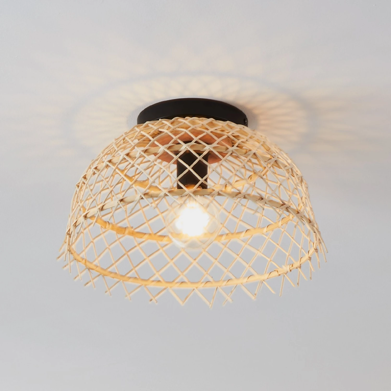 EGLO Ausnby Ceiling Light Wooden Meshwork, Natural 1 EGLO Ausnby Ceiling Light Wooden Meshwork, Natural