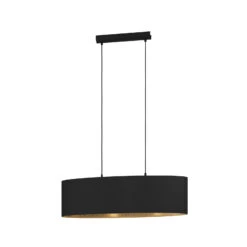 EGLO Zaragoza Pendant Light Black/gold 1-bulb Oval
