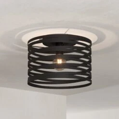 EGLO Cremella Ceiling Light, Ring Design, Black