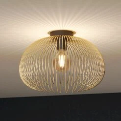 EGLO Venezuela Ceiling Lamp, Lampshade Of Golden Rods