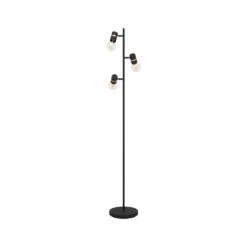 EGLO Lurone Floor Lamp, Black, Three-bulb