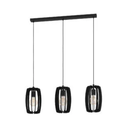 EGLO Bajazzara Pendant Light, 3 Cage Lampshades, Black -EGLO Store 10001920 2