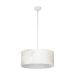 EGLO Bucamaranga Pendant Light White With A Leaf Print