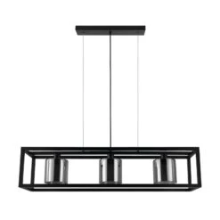 EGLO Brisling Hanging Light, Three-bulb, Black