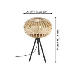 EGLO Amsfield 1 Table Lamp, Wood, Tripod -EGLO Store 10012404 2
