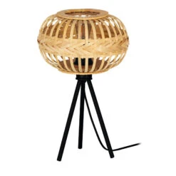 EGLO Amsfield 1 Table Lamp, Wood, Tripod