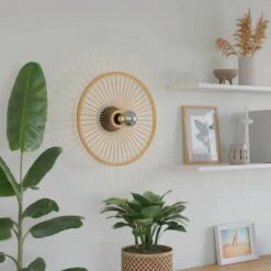 EGLO Leominster Ceiling Lamp Round Wood Lampshade -EGLO Store 10012460 3