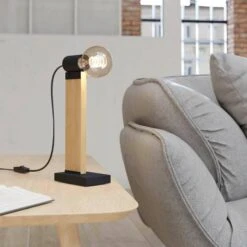 EGLO Bailrigg Table Lamp Made Of Wood -EGLO Store 10012467 2