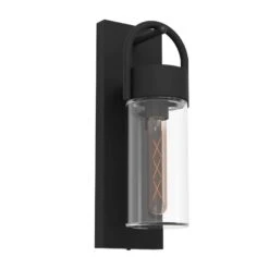 EGLO Carraro Outdoor Wall Light, Black/clear