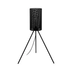 EGLO Ladunara Floor Lamp In Black With A Tripod Base