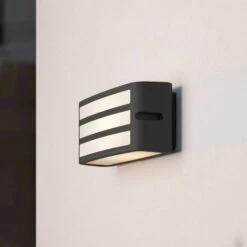 EGLO Camarda Outdoor Wall Light With Struts, Anthracite