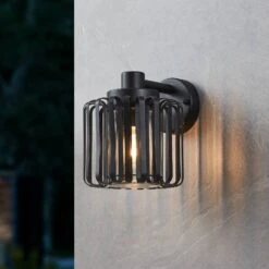EGLO Selinus Outdoor Wall Light Made Of Steel, Black