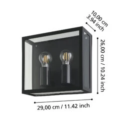 EGLO Alamonte 1 Outdoor Wall Lamp 2-bulb Up/up Square -EGLO Store 10015327 3