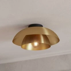 EGLO Cenciara Ceiling Light, Brushed Brass
