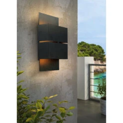 EGLO Kibea LED 10 Inch Matte Black Outdoor Wall Light -EGLO Store 200886a app