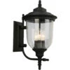 EGLO Pinedale 3 Light 18 Inch Matte Black Outdoor Wall Light