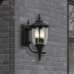 EGLO Pinedale 3 Light 15 Inch Matte Black Outdoor Wall Light -EGLO Store 202803a app 04