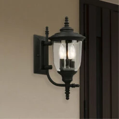 EGLO Pinedale 3 Light 15 Inch Matte Black Outdoor Wall Light -EGLO Store 202803a app 07
