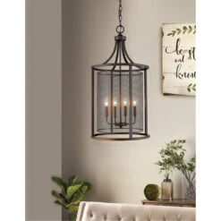 EGLO Verona 4 Light 18 Inch Oil Rubbed Bronze Foyer Pendant Ceiling Light -EGLO Store 202809a ls2