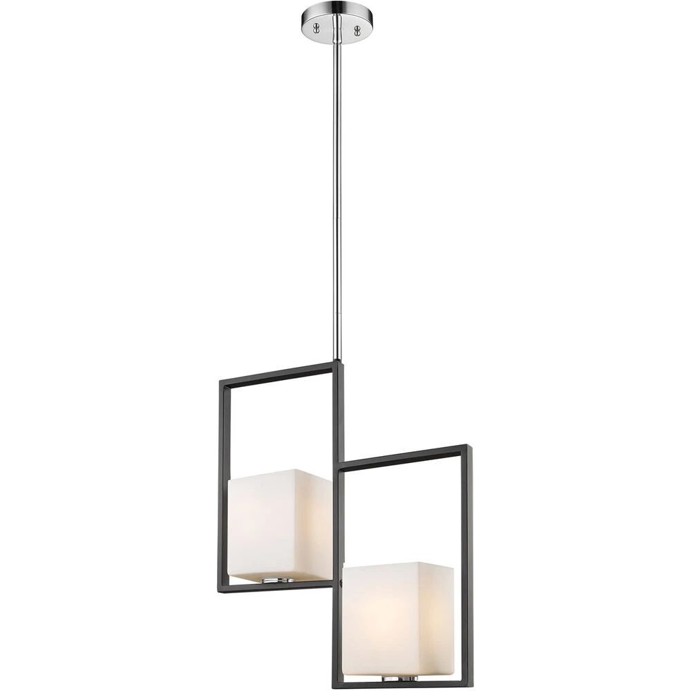EGLO Regis Falls 2 Light 17 Inch Black And Chrome Pendant Ceiling Light 1 EGLO Regis Falls 2 Light 17 Inch Black And Chrome Pendant Ceiling Light