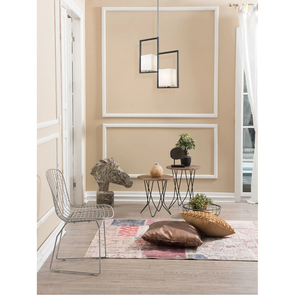 EGLO Regis Falls 2 Light 17 Inch Black And Chrome Pendant Ceiling Light 3 EGLO Regis Falls 2 Light 17 Inch Black And Chrome Pendant Ceiling Light - Image 3