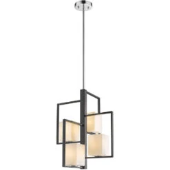 EGLO Regis Falls 4 Light 20 Inch Black And Chrome Pendant Ceiling Light