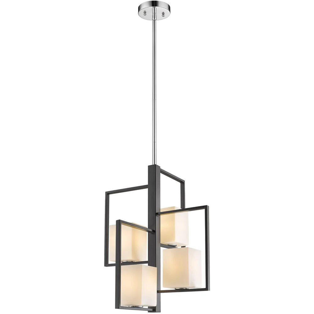 EGLO Regis Falls 4 Light 20 Inch Black And Chrome Pendant Ceiling Light 1 EGLO Regis Falls 4 Light 20 Inch Black And Chrome Pendant Ceiling Light