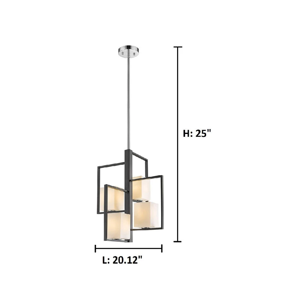 EGLO Regis Falls 4 Light 20 Inch Black And Chrome Pendant Ceiling Light 2 EGLO Regis Falls 4 Light 20 Inch Black And Chrome Pendant Ceiling Light - Image 2