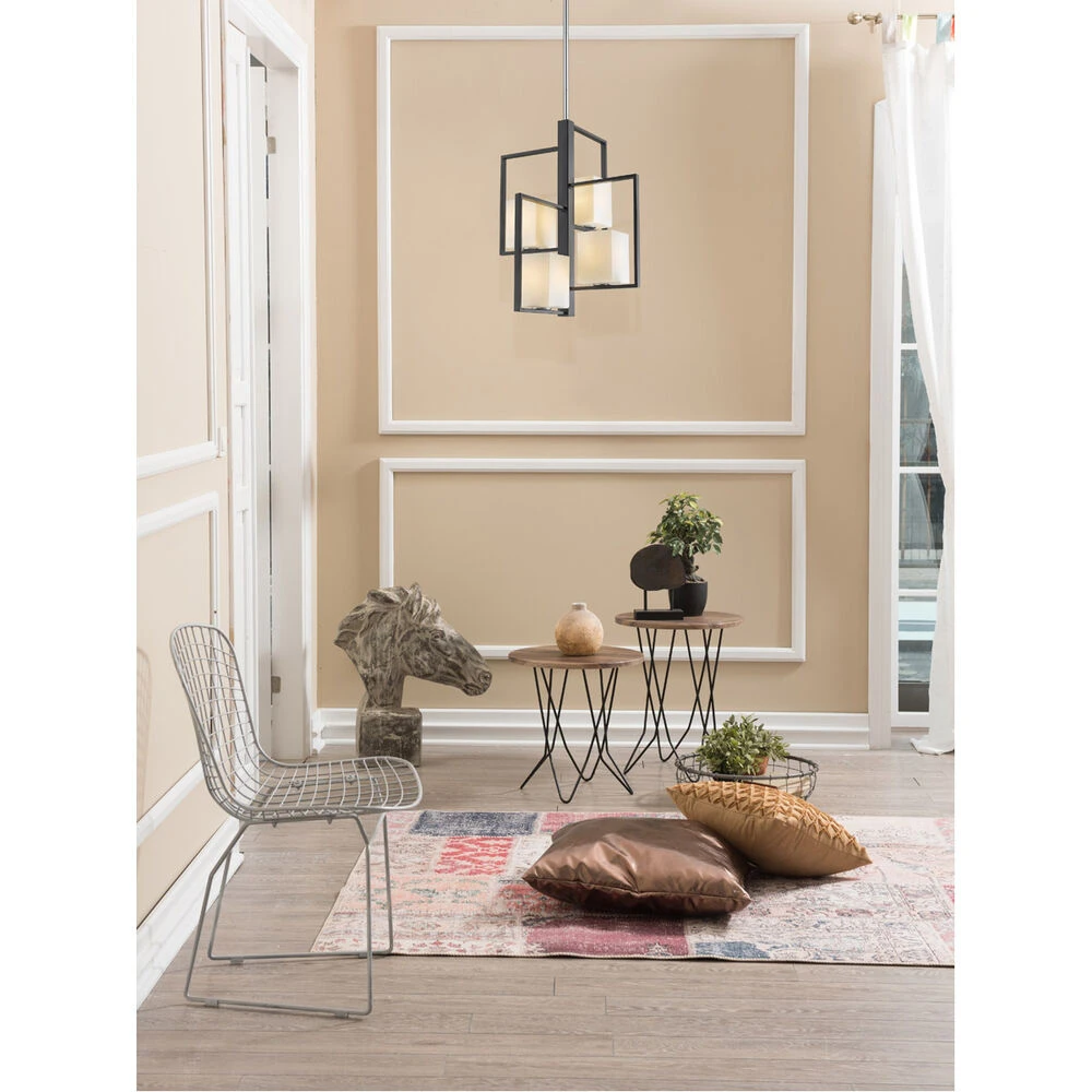 EGLO Regis Falls 4 Light 20 Inch Black And Chrome Pendant Ceiling Light 3 EGLO Regis Falls 4 Light 20 Inch Black And Chrome Pendant Ceiling Light - Image 3