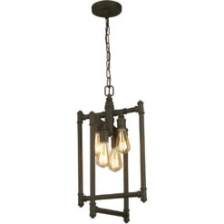 EGLO Wymer 4 Light 13 Inch Matte Bronze Foyer Pendant Ceiling Light