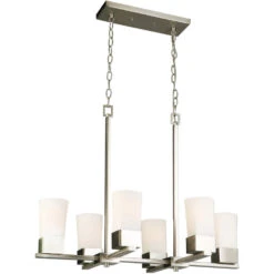 EGLO Ciara Springs 6 Light 28 Inch Brushed Nickel Pendant Ceiling Light