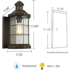 EGLO San Mateo Creek 1 Light 17 Inch Oil Rubbed Bronze Outdoor Wall Light 17 EGLO San Mateo Creek 1 Light 17 Inch Oil Rubbed Bronze Outdoor Wall Light -EGLO Store 202871a diagram