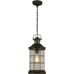 EGLO San Mateo Creek 1 Light 8 Inch Oil Rubbed Bronze Outdoor Pendant