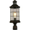 EGLO San Mateo Creek 1 Light 21 Inch Oil Rubbed Bronze Outdoor Post Lantern