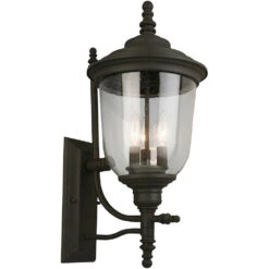EGLO Pinedale 3 Light 22 Inch Matte Bronze Outdoor Wall Light