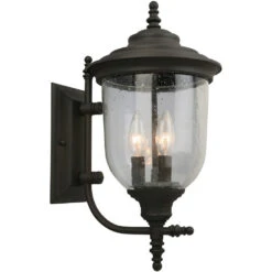 EGLO Pinedale 3 Light 18 Inch Matte Bronze Outdoor Wall Light