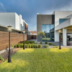 EGLO Arlington Creek 1 Light 15 Inch Matte Bronze Outdoor Post Lantern -EGLO Store 202889a app 03