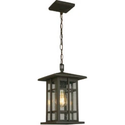 EGLO Arlington Creek 1 Light 9 Inch Matte Bronze Outdoor Pendant