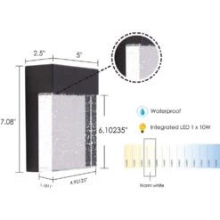 EGLO Venecia LED 7 Inch Matte Black Outdoor Wall Light -EGLO Store 202958a diagram