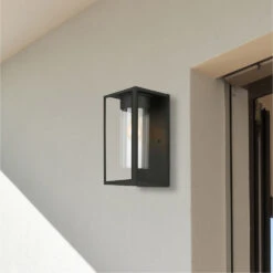 EGLO Walker Hill 1 Light 15 Inch Matte Black Outdoor Wall Light -EGLO Store 203033a app 08