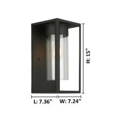 EGLO Walker Hill 1 Light 15 Inch Matte Black Outdoor Wall Light -EGLO Store 203033a di