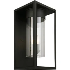 EGLO Walker Hill 1 Light 18 Inch Matte Black Outdoor Wall Light